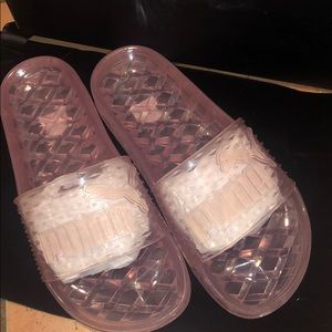 Fenty by Rihanna pink jelly slides